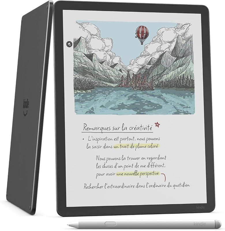 Kindle Scribe Colorsoft 32 Go (nouvelle génération) : écran couleur 11" effet papier, éclairage avant ; fin, léger, puissant ; écrivez dans le carnet, les documents et les livres (graphite)