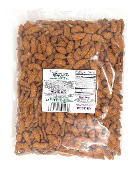 YANKEETRADERS HOT & SPICY SESAME STICKS, 2 POUNDS