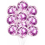 CreazyBee Confetti Balloons 12'' Colorful Glitter Balloons for Mother's Day, Wedding, Proposal, Birthday Party Decorations (Mouth Piece Included, 10 Pack)