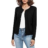 Urban CoCo Women's Crew Neck Button Front Cardigan Sweaters Long Sleeve Open Front Soft Knit Sweater Outfits