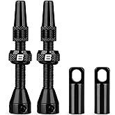 BWSHLF Tubeless Presta Valve Stem 40/44/55/60/65/70/80/100 mm, Super Light Alloy Presta Valve Stem Kit with Valve Core Remover Tool and Valve Stem Caps - Multiple Color and Size Options(Pair)