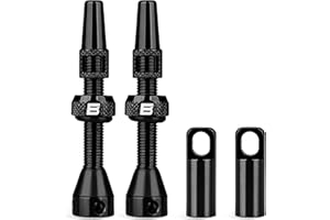 BWSHLF Tubeless Presta Valve Stem 40/44/55/60/65/80/100 mm, Super Light Alloy Presta Valve Stem Kit with Valve Core Remover Tool and Valve Stem Caps - Multiple Color and Size Options(Pair)