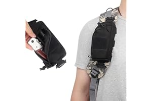 Tactical Shoulder Strap Pouch, MOLLE-Compatible Daily Accessory Bag with Zipper, for Backpack Gear Organization & Outdoor Use