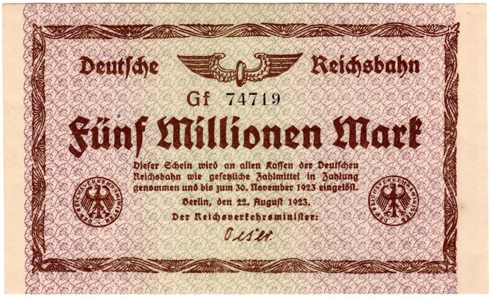 Banknoten 5 Millionen Mark, German Empire, 1923, No. 74719