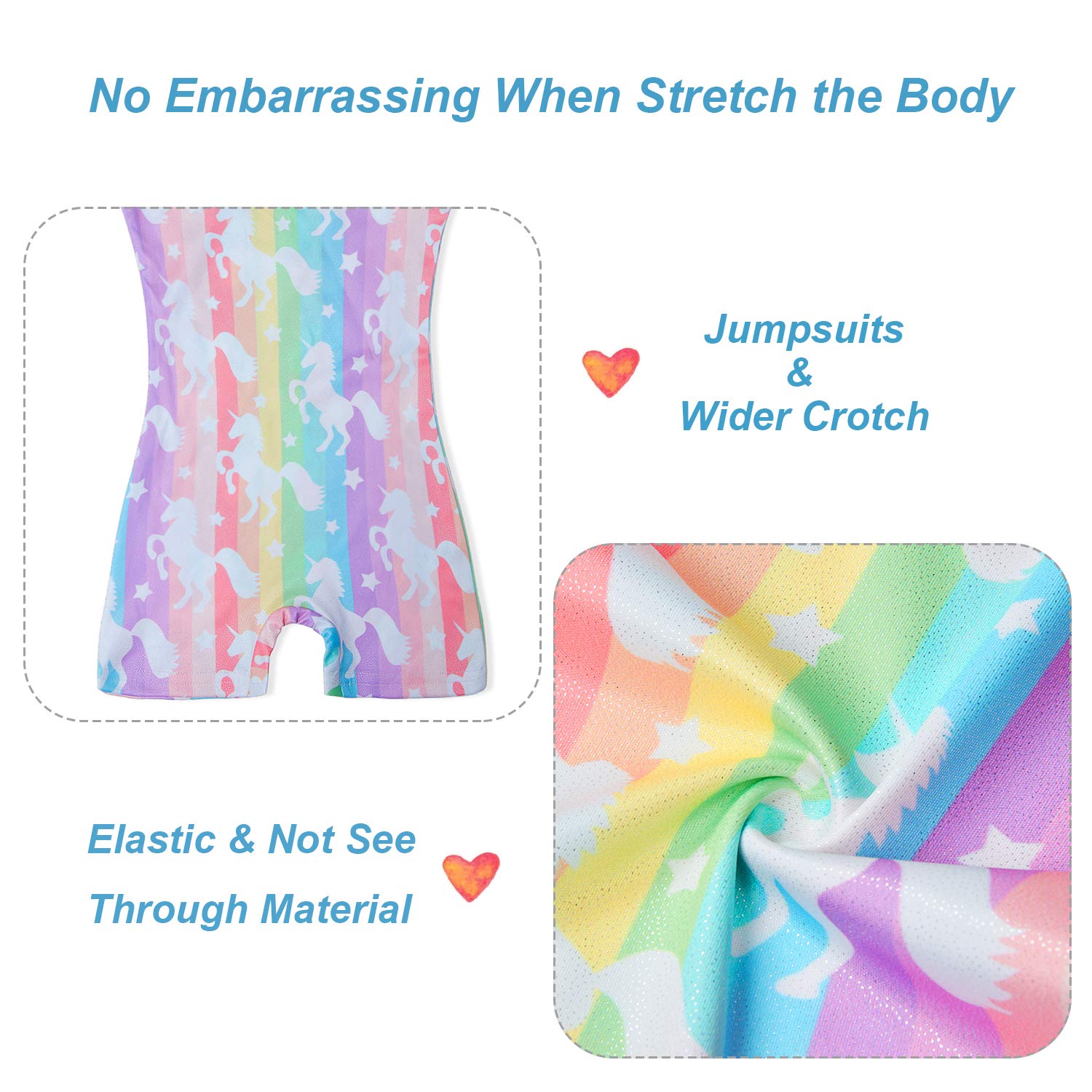TUONROAD Gymnastic Leotards for Girls Rainbow Printed Pink Kids Ballet Leotards Sleeveless Shining Dance Bodysuit One Piece Jumpsuits Fancy Dancewear Costumes Stretch Leotards Age 5-6 Years