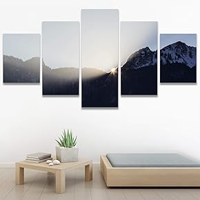 SIGNWIN 5 Panel Canvas Wall Art Sunset in...