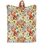 PXLNJHO Squirrel Blanket Gifts for Women Men Adults Squirrel Lovers, Animal Plush Fleece Throw Blankets, Cozy Soft Warm Bedding Decor for Sofa Living Room Travel 50"x60"