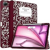 Soke Case for iPad Air 13 Inch (M3/M2,2025-2024), iPad Pro 12.9" 6th/5th Generation with Pencil Holder(2021 2022 Release)-[Apple Pencil Charging + Auto Wake/Sleep] Soft Back Cover, Book Wine