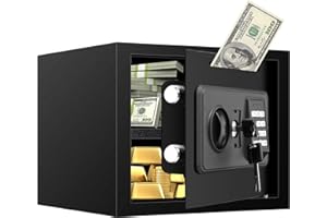 VIDXCVIT 1.0 Cu ft Digital Small Depository Safe for Home Use, Fireproof Small Cash Drop Box with Programmable Keypad, Small Cash Safe for Kids Home Hotels Business