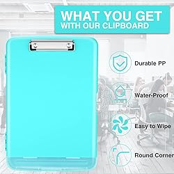 Sooez Clipboards with Storage, High Capacity Clip