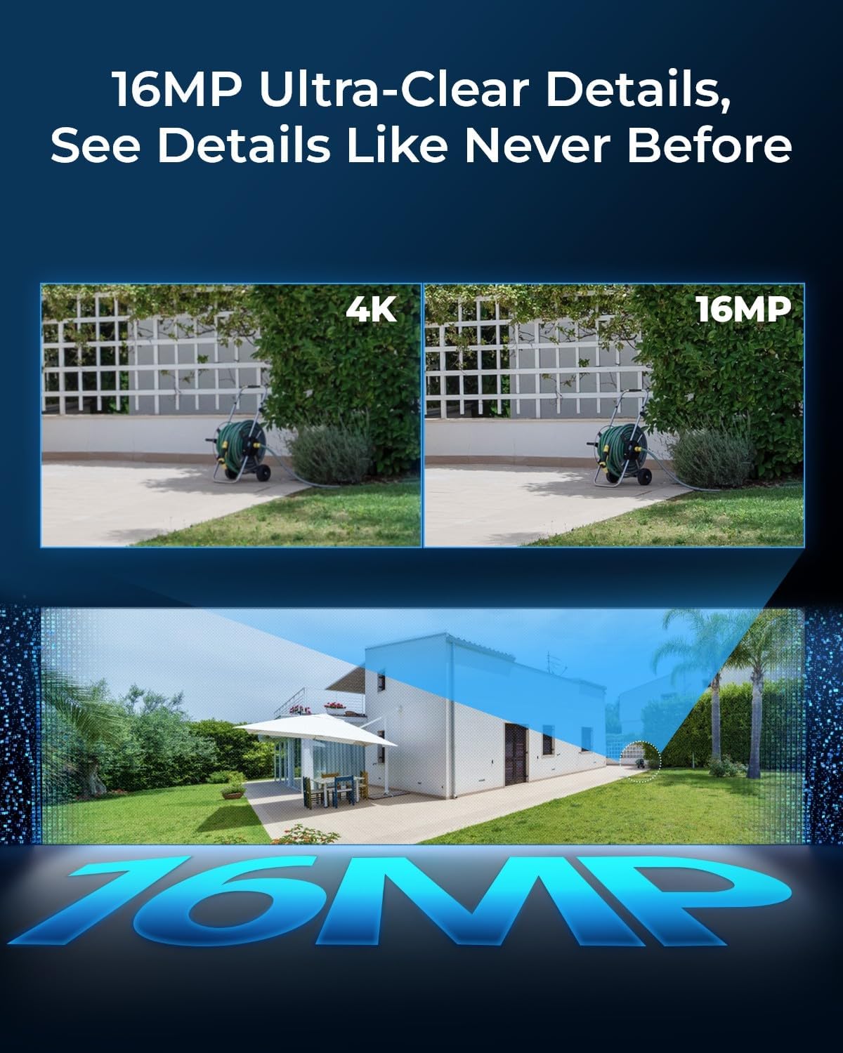 REOLINK Duo 3 PoE 16MP UHD Dual-Lens PoE Security Camera with 180° Panoramic View, Motion Track, F1.6 Color Night Vision, Person/Vehicle/Animal Detection, 2 Way Talk, Supports 24/7 Recording