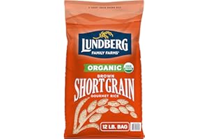Lundberg Organic Short Grain Brown Rice, Bulk Bag, Sticky Rice, 12 Lb