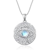 TUGHRA Evil Eye Necklace S925 Sterling Silver Evil Eye Pendant Necklaces Protection Jewelry Amulet Gift for Women Girls Boys Men Birthday Anniversary