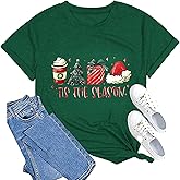 Christmas Shirts for Women Tis The Season Xmas Shirt Christmas Tree Graphics Tees Funny Holiday Family Party Tops