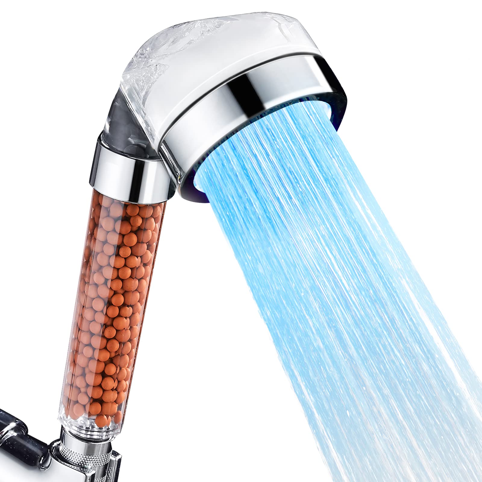 Cobbe Ionic Handheld Shower Head, High Pressure Filtration Hand Shower,LED Showerhead with 3 Color-Modes