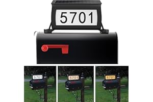CLAONER Solar Backlit Address Sign for Mailbox, House Number Plaque Double Side Illuminated Design IP65 Waterproof, 3-Color in 1 Easy to Install Mailbox Topper for Vistor, Mailman, UberEats, Emergency Service