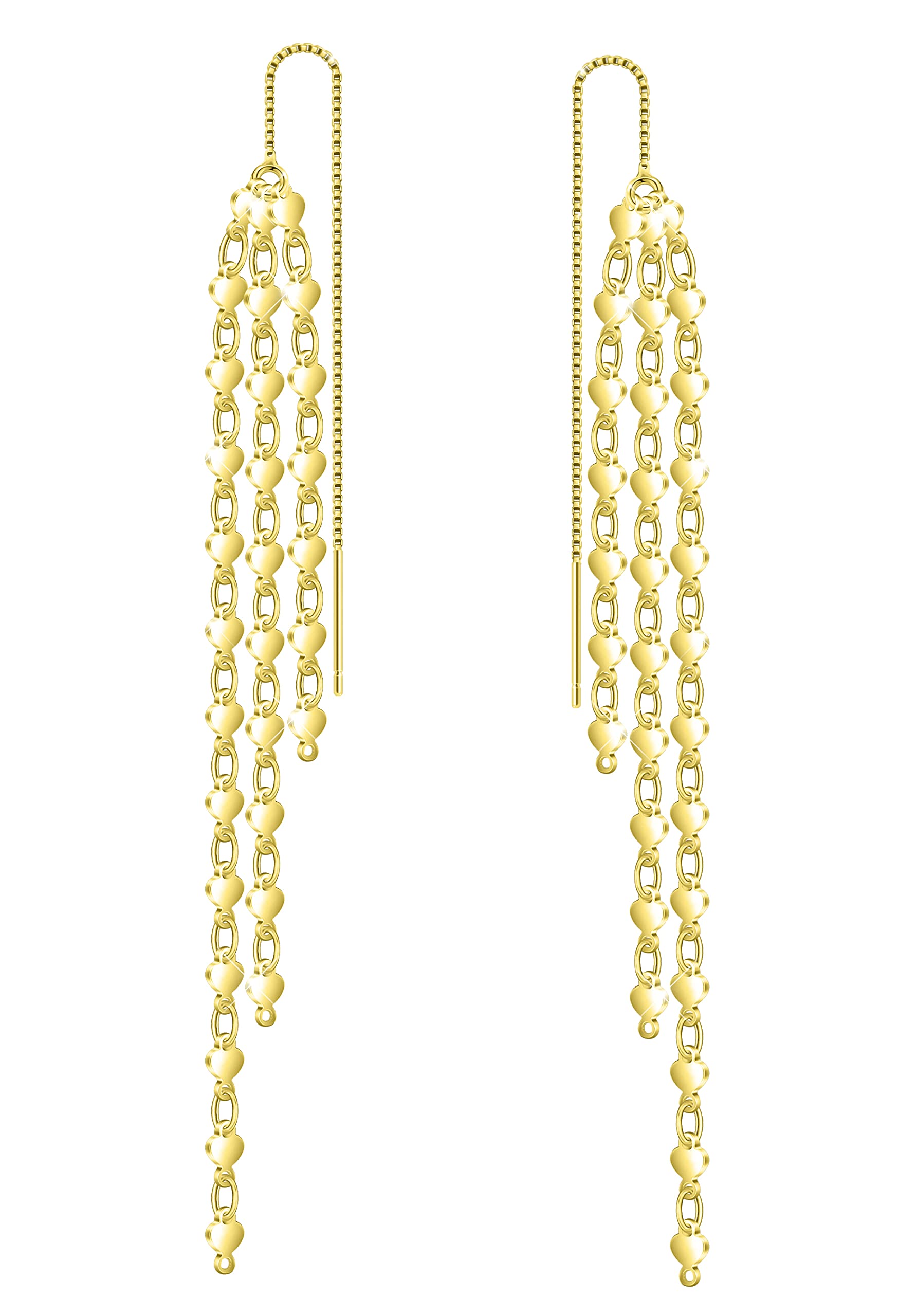 KristLand Long Tassel Earrings Gold Drop Earrings Gold Plated Dangle Stud Earrings Weddings Bridal Party Gift for Woman Ladies Girls