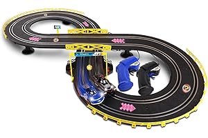 NKOK Sonic and Shadow Race Track Set with Working Lights, Lap Counter, Figure-8 Slot Car Track, Brown Box Packaging