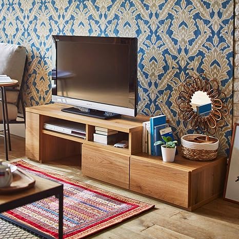 Amazon 生活雑貨 伸縮テレビ台 テレビ台 日本製 完成品 幅99 159cm テレビボード Tv台 コーナー ロータイプ シャイニーオーク 大型 ローボード テレビ台 オンライン通販