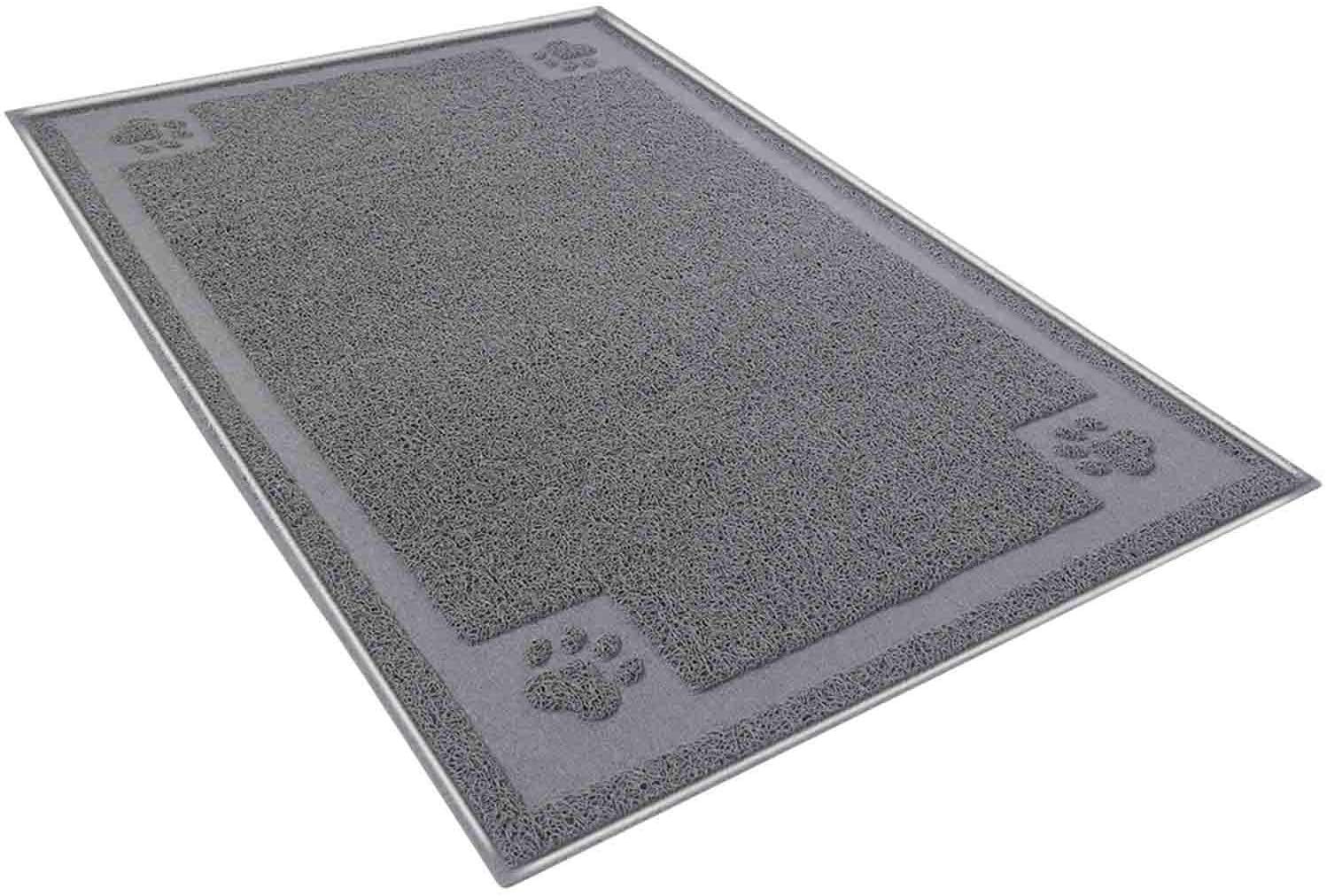 UPSKY Large Cat Litter Mat Trapper 35.5"×23.5" Traps Litter from Box and Paws Scatter Control for Litter Box Soft on Sensitive Kitty Paws Easy to Clean Durable (Grey)
