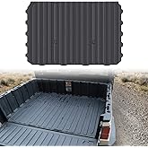 CUSAUTV Rear Cargo Bed Mat Compatible with Polaris Ranger XP 1000 Crew 2018-2025 Accessories TPE Rubber Bed Mat Liner Easy to Clean All Weather Protect