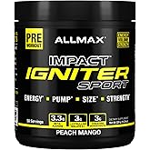 ALLMAX Impact™ IGNITER Sport, Pre-Workout, Peach Mango, 11.29 oz (320 g)