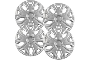 HUBCAPS.COM Premium Quality 16 inch Silver Hubcaps fits 2015 2016 2017 2018 2019 2020 2021 2022 2023 Ford Transit Van, Heavy Duty Solid Clip Construction (Set of 4) (7068AMS-4)
