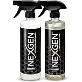 Nexgen Car Leather Cleaner and Conditioner Set - Quick Spray Car Seat Conditioner and Leather Restorer - Gentle Liquid Formula, Multi-purpose Leather Cleaner For Car, Couch, Boots, Purses, and More