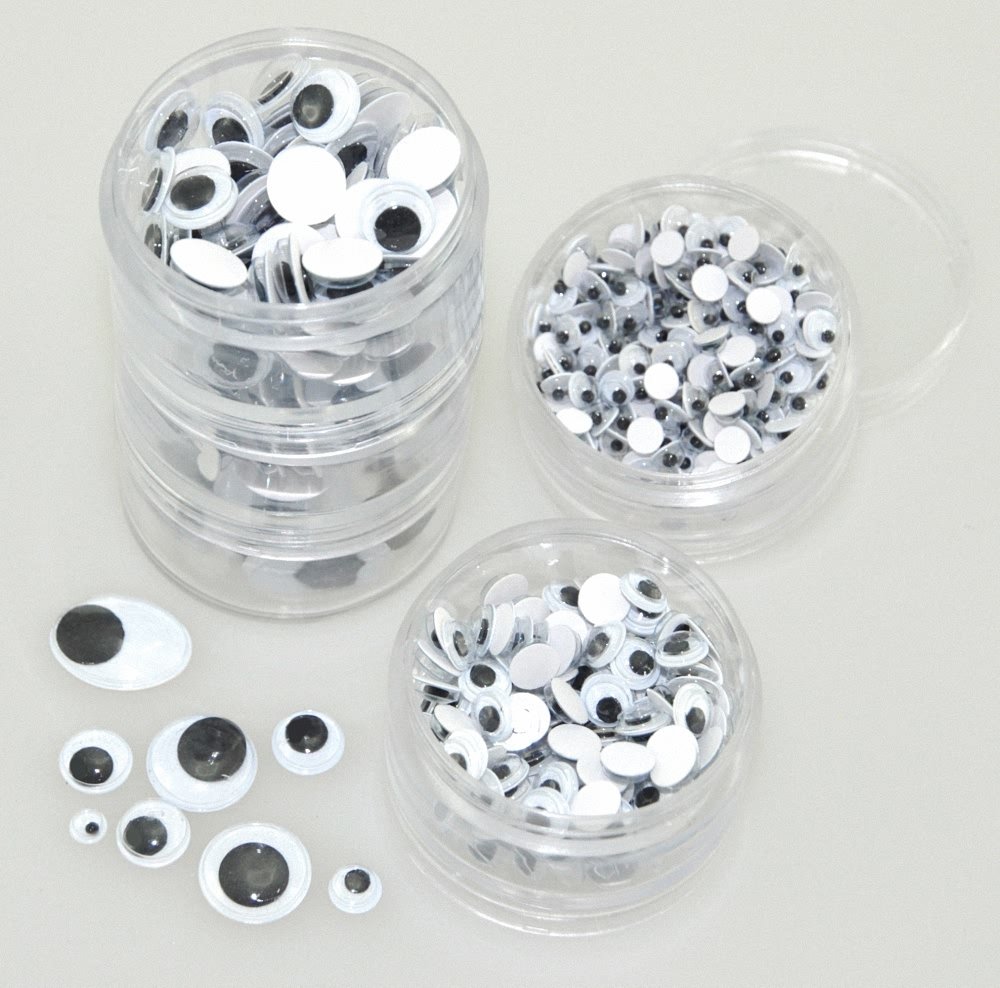 Playbox 5/7/ 10/15/ 20 x 15mm Eyes in Storage Tube (Black/White)