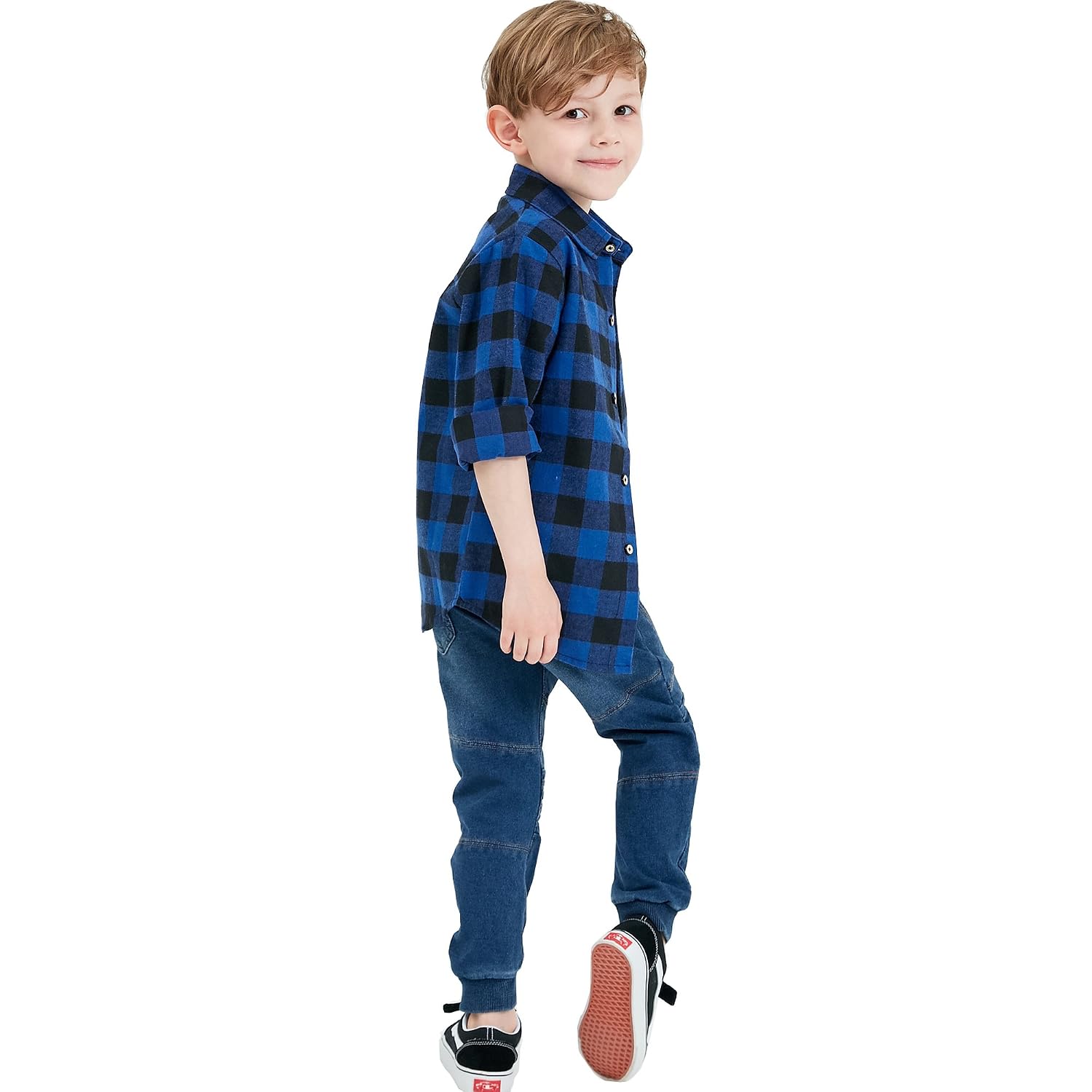 Boys Kids Long Sleeve Boys Plaid 