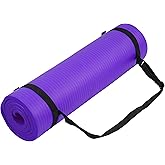 Fitvids Yoga Mat, 1/2-Inch Extra Thick High Density Exercise Mat, Anti-Tear Exercise Yoga Mat with Carrying Strap, Suitable f
