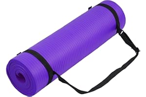 Fitvids Yoga Mat, 1/2-Inch Extra Thick High Density Exercise Mat, Anti-Tear Exercise Yoga Mat with Carrying Strap, Suitable for Various Yoga Exercises