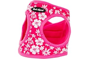 Bark Appeal Step-in Dog Harness, Mesh Step in Dog Vest Harness for Small & Medium Dogs, Non-Choking with Adjustable Heavy-Duty Buckle for Safe, Secure Fit – (XS, Pink Hibiscus)