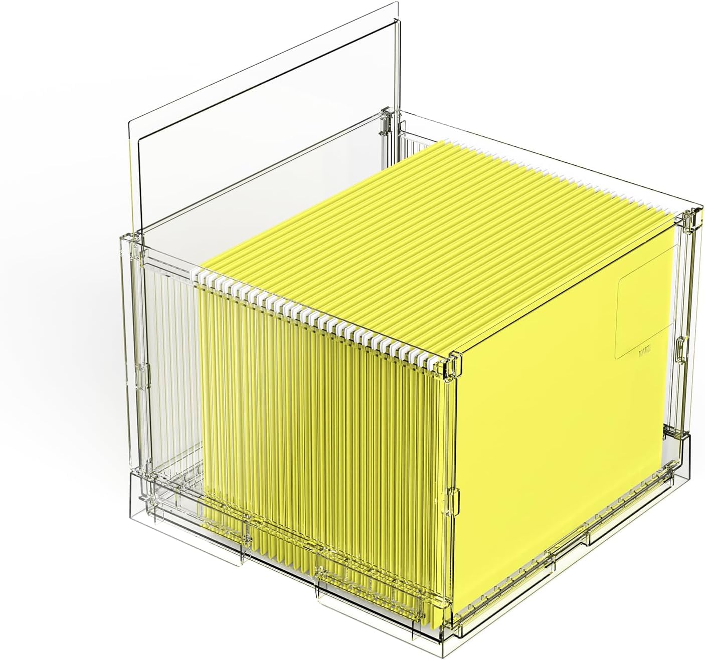Photo 1 of **FOR PARTS ONLY HAS DAMAGED PIECES*** MUKAI File Box Organizer, Hanging Folder Storage Boxes, File Folder Organizer with Slide, Filing Crate Bin Holder with Letter-size File Holder Filing Box for Office, Home, Decor (1)