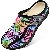 LeIsfIt Slippers for Women Extra Wide House Slippers Elderly Slip on House Shoes Non-Slip Indoor Outdoor Slipper Adjustable for Diabetic Swollen Feet