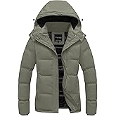 Pursky Women's Warm Winter Thicken Coat Waterproof Cropped Jackets Parka With Removable Hood