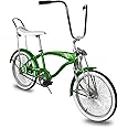 Tracer Retro Beach Cruiser for Adults,20 Inch Wheels,1.75 Tire, City Bike, Lowrider Springer Fork Retro Banana Seat,High Rise Handlebar - Multi Color