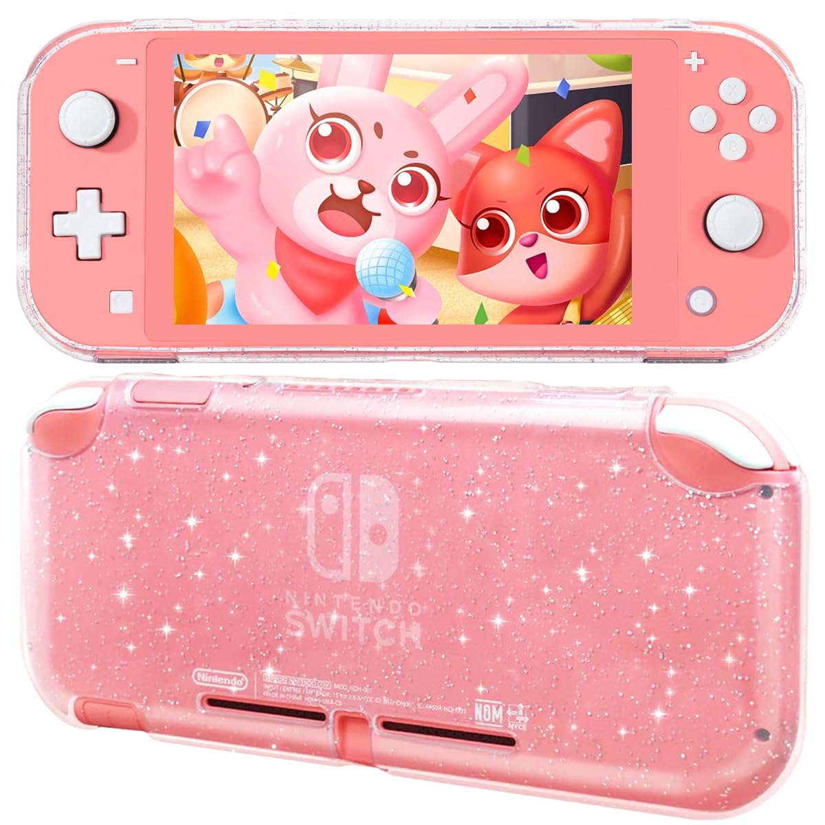 Sunmike Protective Case for Nintendo Switch Lite, Clear Glitter Switch Lite Case Soft TPU Cover with Shock-Absorbent & Anti-Scratch Slim Shell Travel Cases Protector Accessories - Crystal Glitter