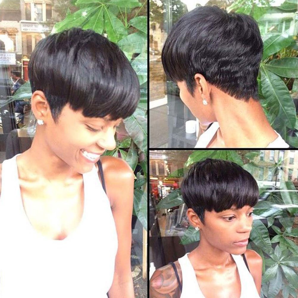 Amazon Com Short Bob Wig Pixie Cut 100 Brazilian Human Hair