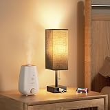 Aooshine Bedside Lamp USB C+A Ports 3 Color Modes Pull Chain Black Shade view 8