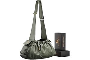 Noah & Paw Dog Sling Carrier for Small Dogs 5-18lb, Dog Sling for Small Dogs and Cats, Dog Carrier with Adjustable Padded Strap, Vegan Leather Lined with Fur, Double Safety Feature, Machine Washable