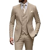 Mens Suit 3 Piece Set Blazer Double Breasted Vest Pants Formal Outfit | Slim Fit suit, groomsmen business tuxedos for wedding party dinner graduation,peak lapel,real pockets,lightweight fabric
