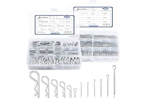 JOVLALIS 620 pcs Cotter Pins Assortment Kit, Hairpin Cotter Pins & R Clips Assortment Kit, 12 Sizes for Hitch Pin Lock Systems, Zinc-Plated Cotter Pin Kit