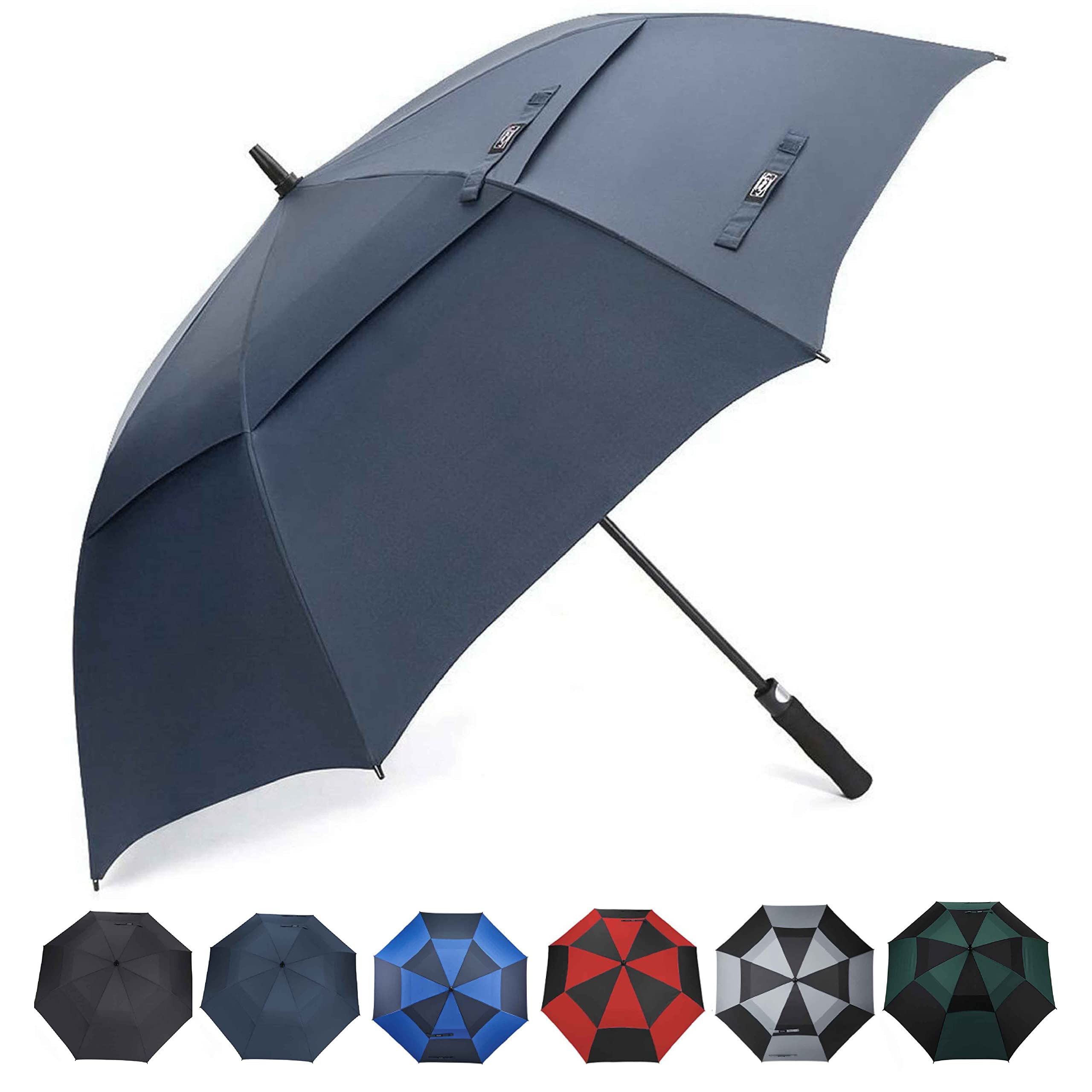 G4Free 55/63/69/72/80 inch Golf Umbrella Windproof Double Canopy Extra Large Size Automatic Opening Umbrella Waterproof