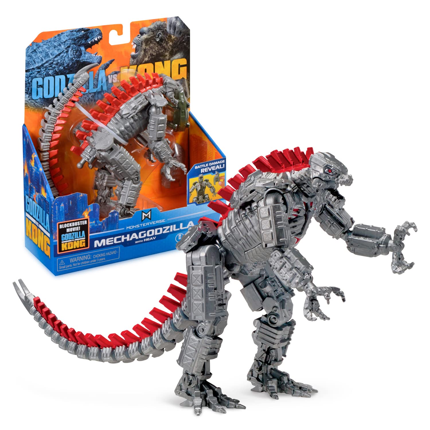 MonsterVerse Godzilla vs Kong 6 Inch MechaGodzilla Articulated Collectable Action Figure, with Hollow Earth Anti-Gravity Vehicle, Suitable for Ages 4 Years+