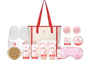 SPA LUXETIQUE WORLD Spa Gifts for Women, Spa Luxetique 12 Pcs Rose Bath Gifts Set, Relaxing Spa Gift Baskets for Women, Valentine's Day Gift for Her, Luxury Self Care Kit with Bubble Bath, Bath Bomb, Body Oil