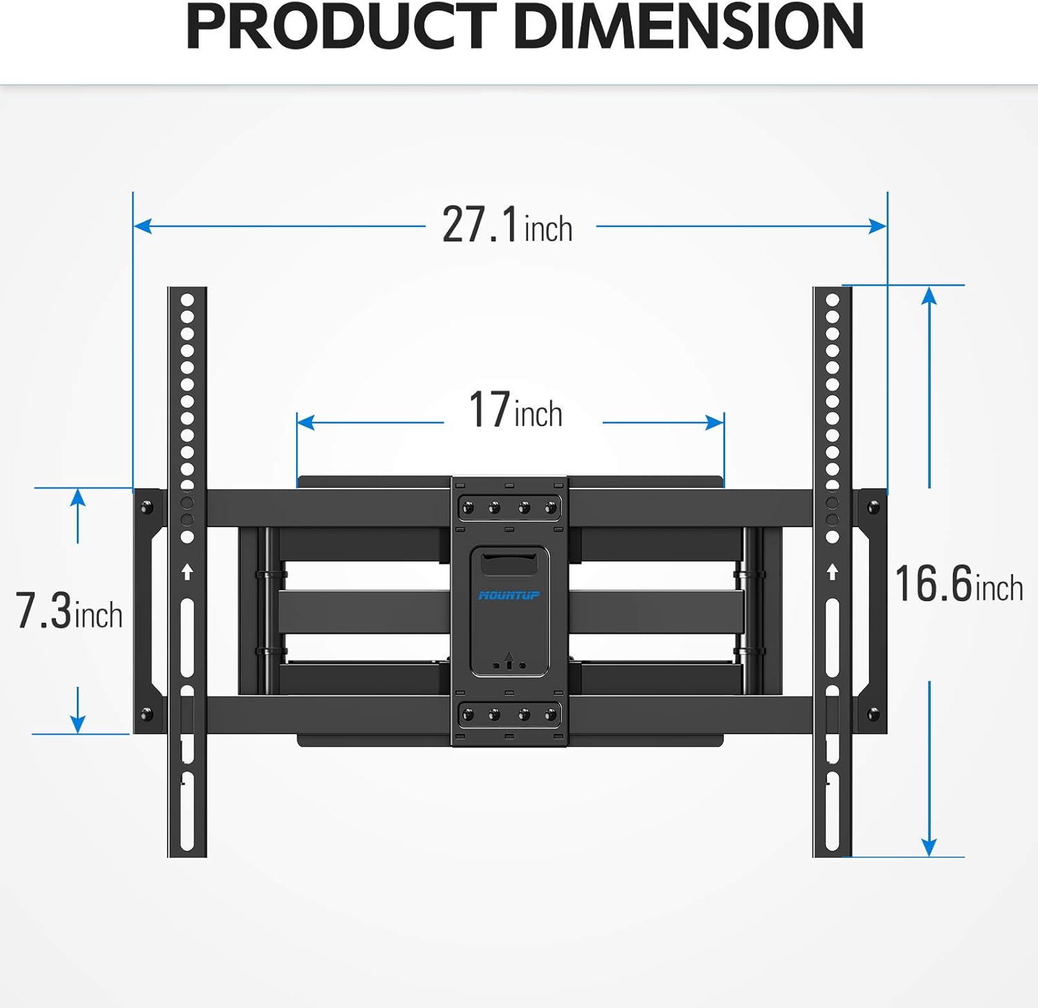 MOUNTUP TV Wall Mount, Full Motion TV Mount Swivel and Tilt for 42-70 Inch Flat Screen/Curved TVs, Articulating Wall Mount TV Bracket with Max VESA 600x400mm, Holds up to 100lbs, Fits 12" 16" Studs: Electronics