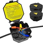 MIARALA Black Open Splice Junction Box (2 Pack), Electrical Splice Box Wire Junction Box with Cover V0 Flame Retardant Rating(Highest Level)