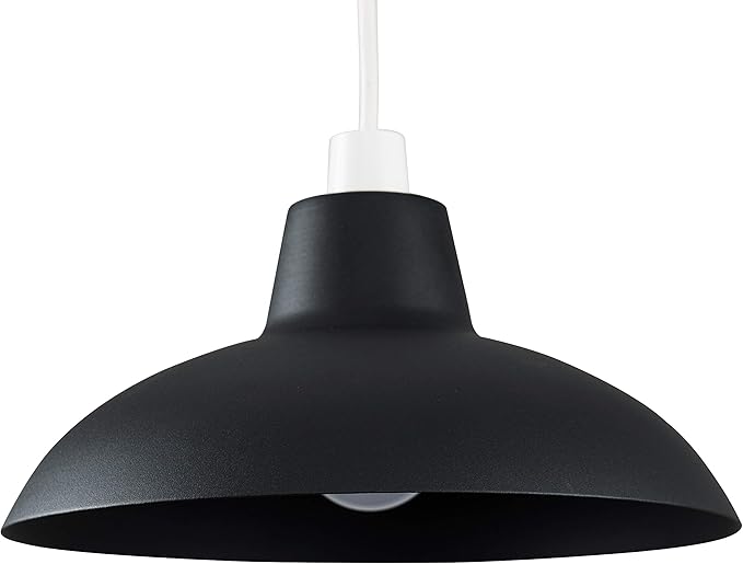 Retro Style Matt Black Metal Easy Fit Ceiling Pendant Light Shade
