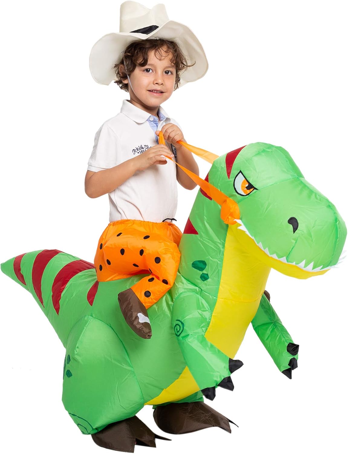 Spooktacular Creations Halloween Inflatable Costume Ride a T-rex Dinosaur Air Blow-up Deluxe Halloween Costume - Child (4-6 Yrs): Clothing